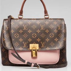 Louis Vuitton Brown and Pink Monogram Handbag